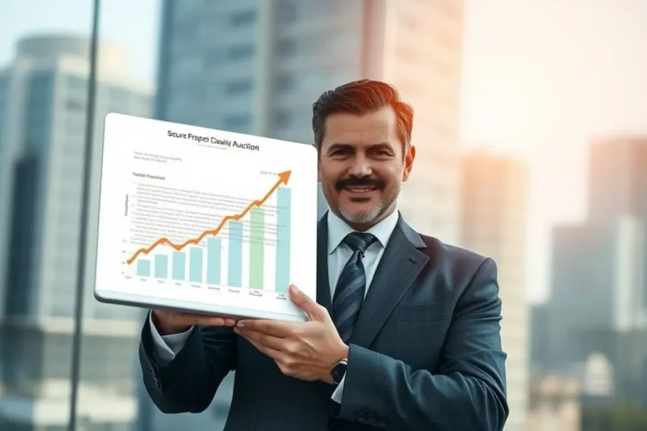 Imagem de um investidor confiante, simbolizando a busca por oportunidades e a segurança em leilões de imóveis.